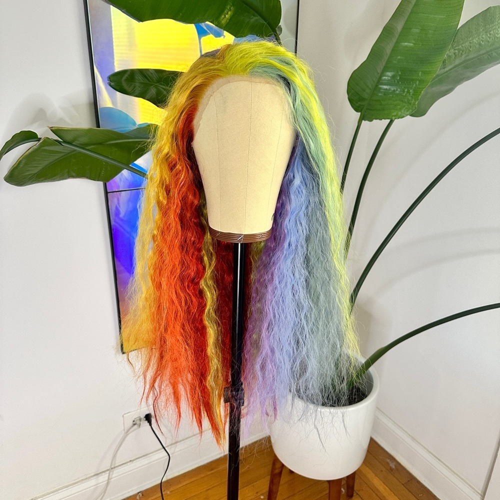 Wavy Mermaid Rainbow Lace Front Wig